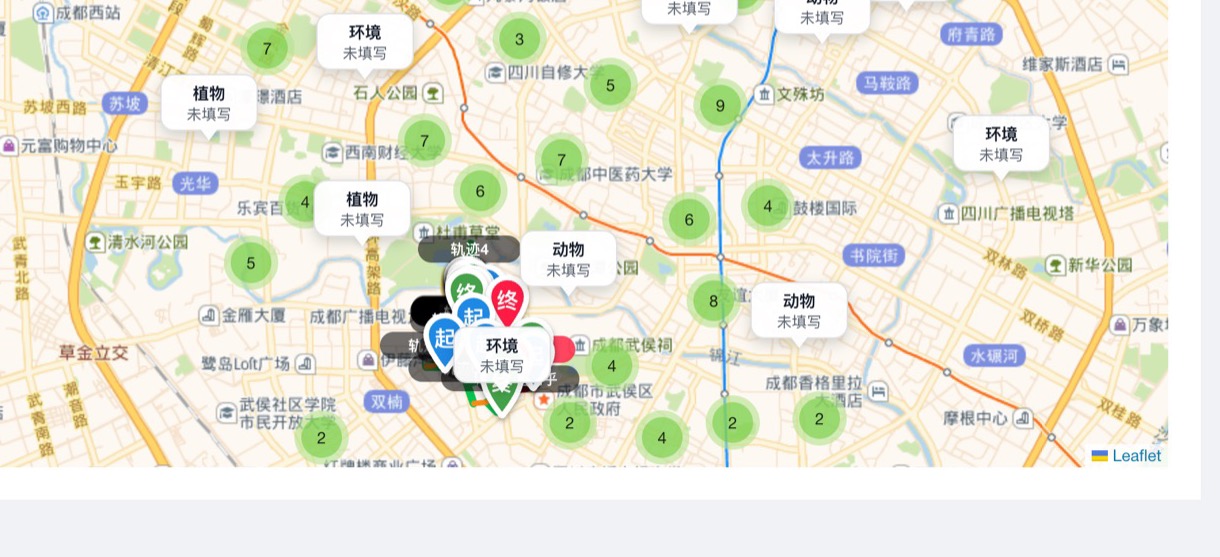 后台地图：分散点位汇聚